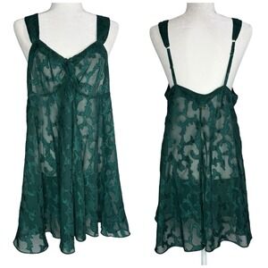 Vintage 80s/90s Victoria Secret L Gold Label Satin Chemise Babydoll Slip Dress